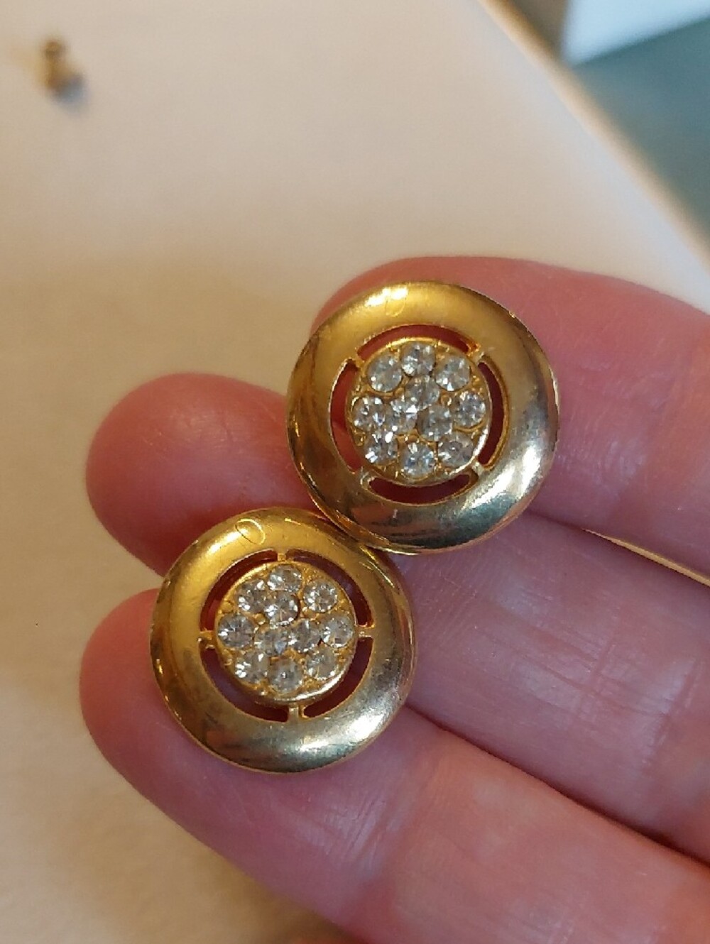 Goldtone Crystal Rhinestone Cluster Stud Earrings - Women's Jewelry - Picture 6 of 9